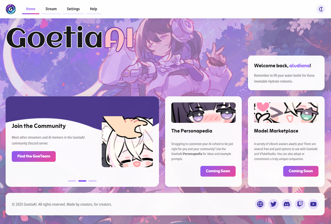 GoetiaAI Light Mode Interface